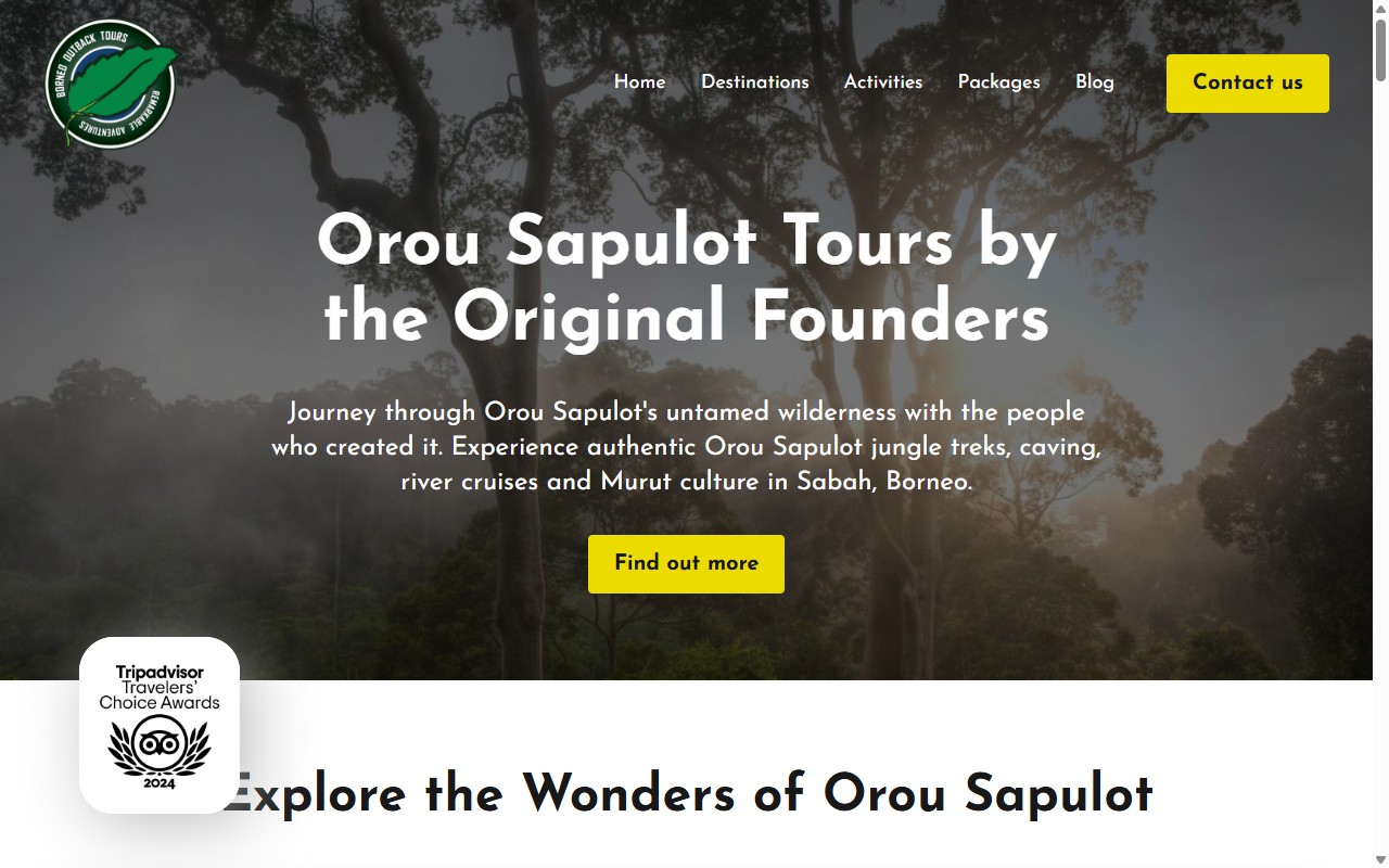 Borneo Outback Tours website built by SabahWebs