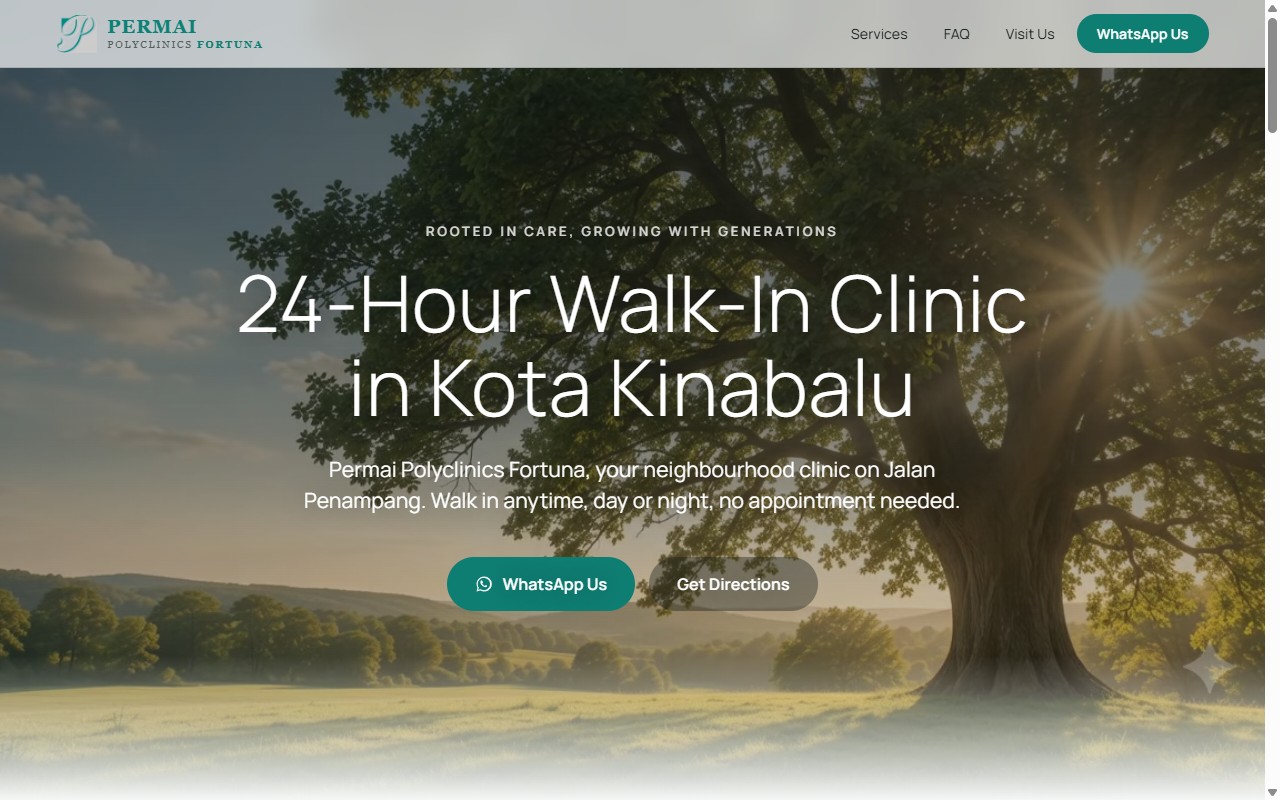 Permai Polyclinics Fortuna website built by SabahWebs